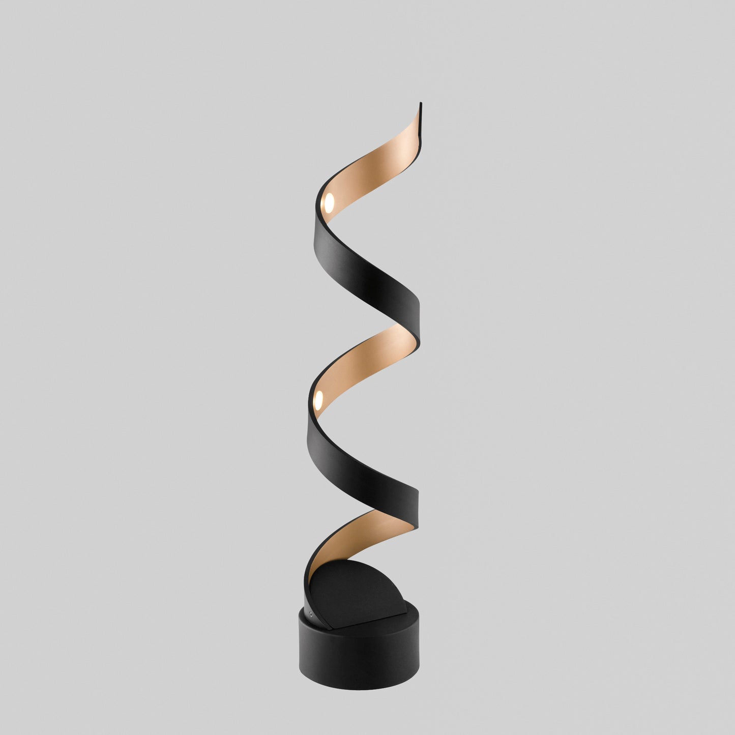 Lampada da tavolo LED HELIX in alluminio nera e oro 4000K (luce naturale)