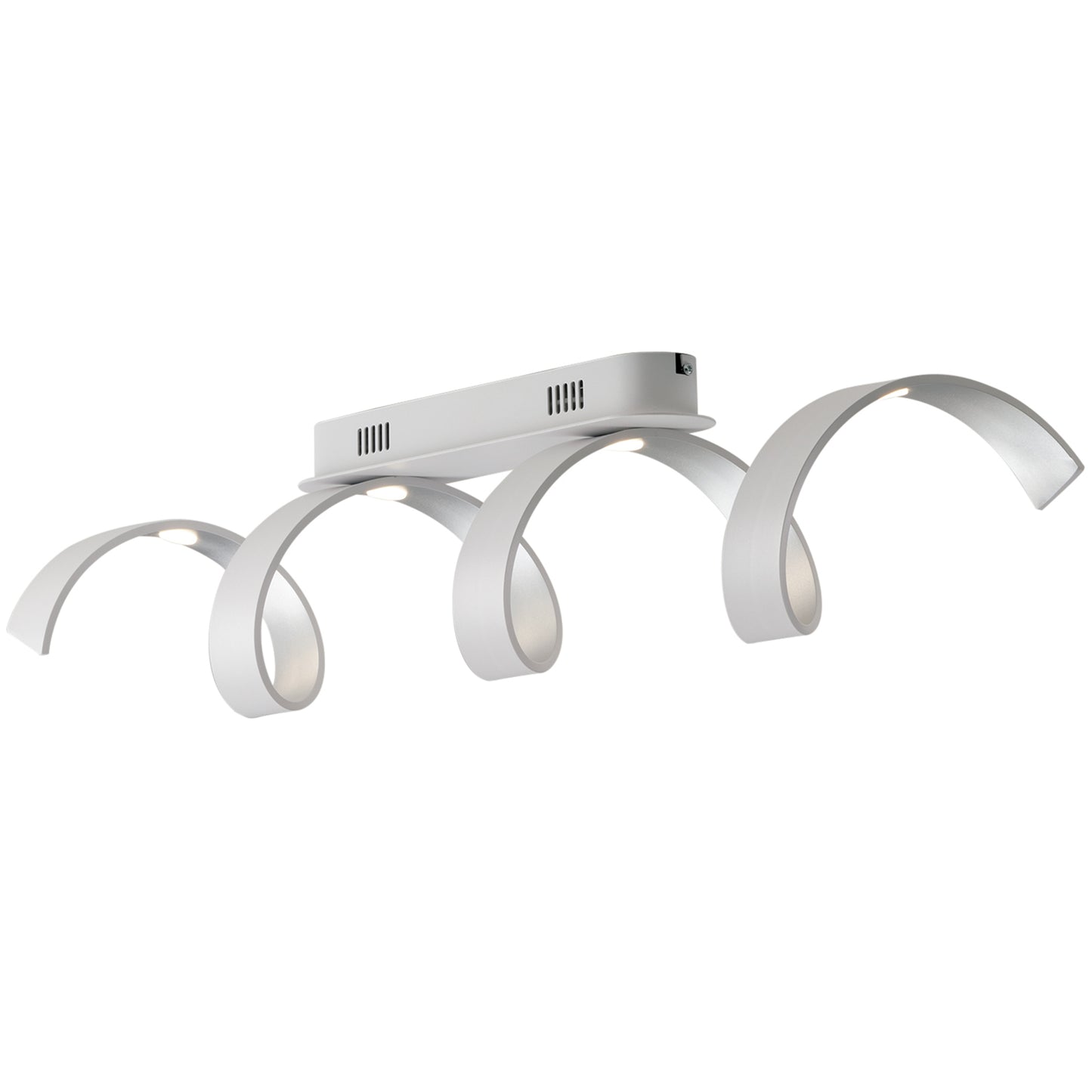 Plafoniera LED HELIX in alluminio bianca e argento 3000K (Luce calda)