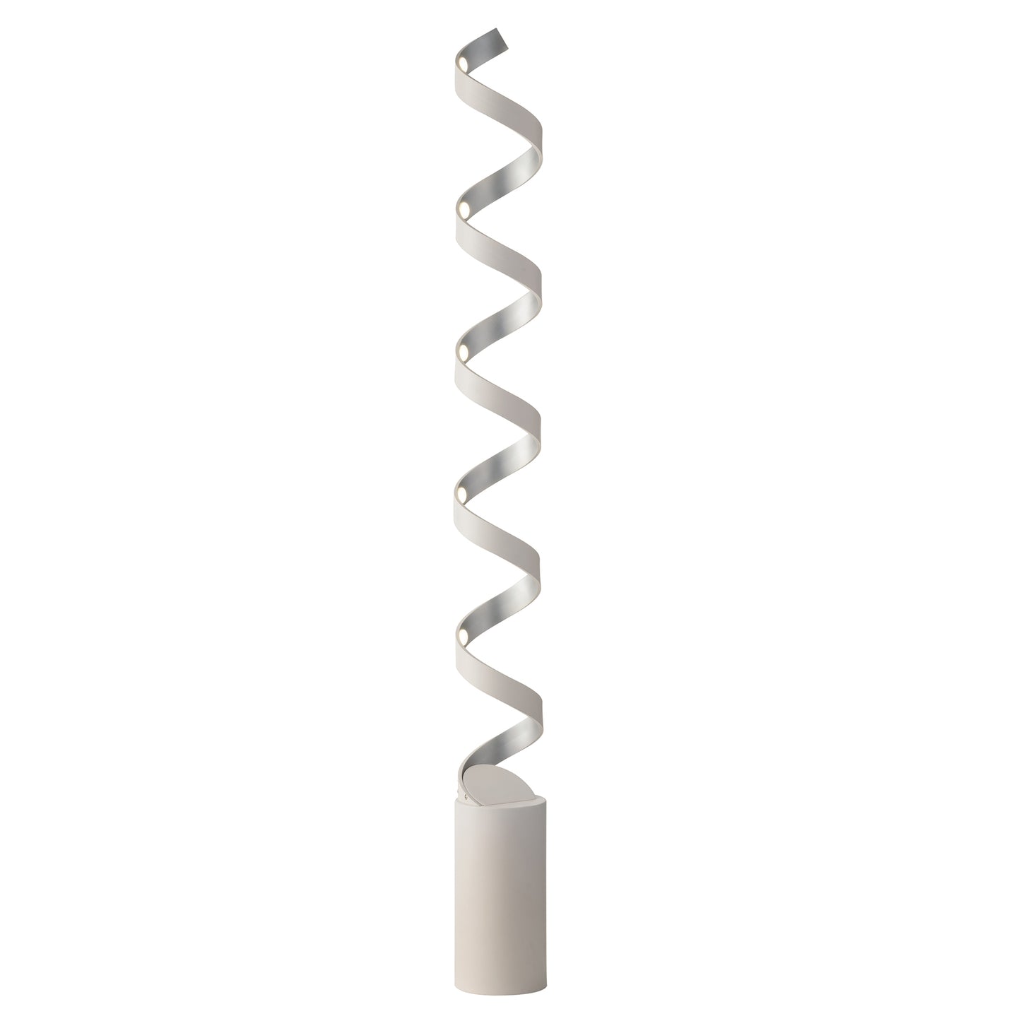 Piantana LED HELIX in alluminio bianca e argento 3000K (Luce calda)