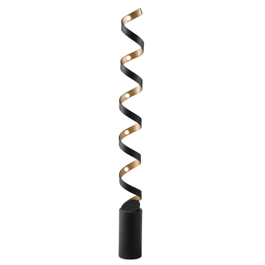 Piantana LED HELIX in alluminio nera e oro 3000K (Luce calda)