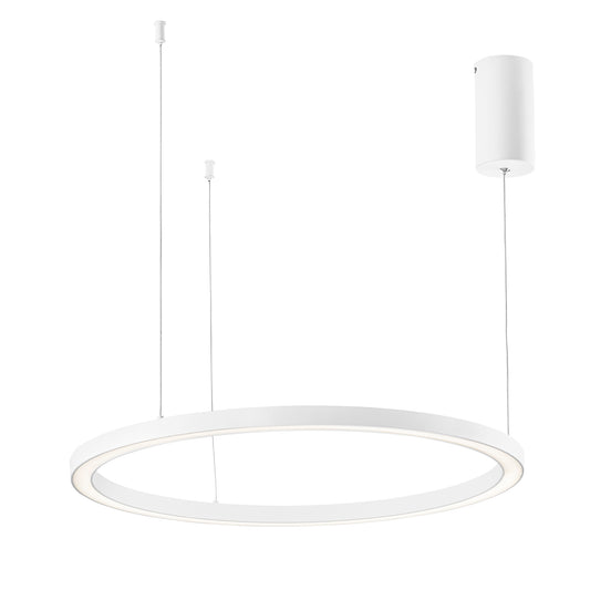 Sospensione LED HOOP in alluminio bianca diffusore in acrilico e cavi regolabili, CCT, Ø 120cm.