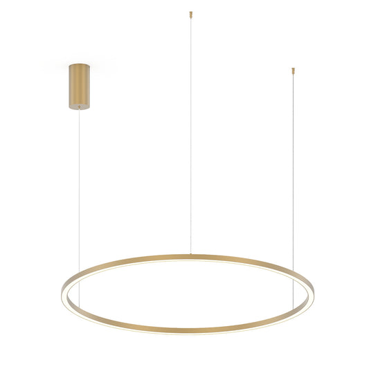 Sospensione LED HOOP in alluminio oro diffusore in acrilico e cavi regolabili, CCT, Ø 120cm.
