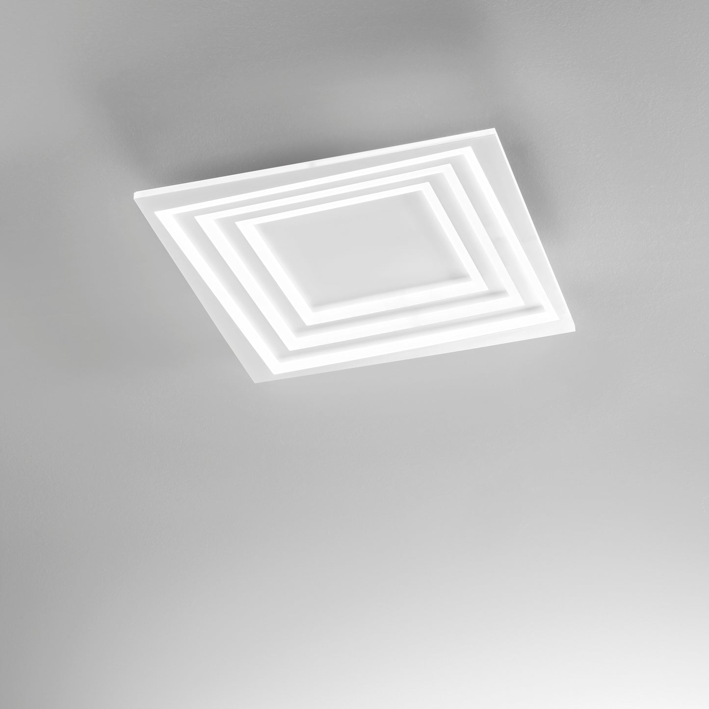 Plafoniera LED HYPNOTIC quadrata in alluminio bianca ,CCT, 47 cm.