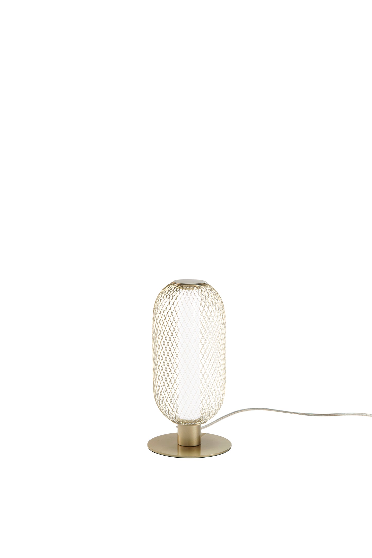 Lume INKAS in vetro soffiato con diffusore in metallo oro, CCT
