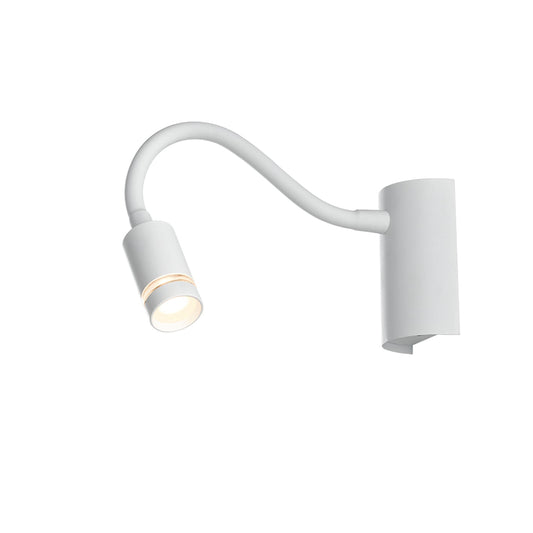 Applique LED KEPLER in metallo bianco con braccio flessibile 3000K (luce calda)