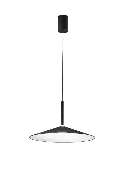 Sospensione KHAN in metallo nero con interno bianco, CCT