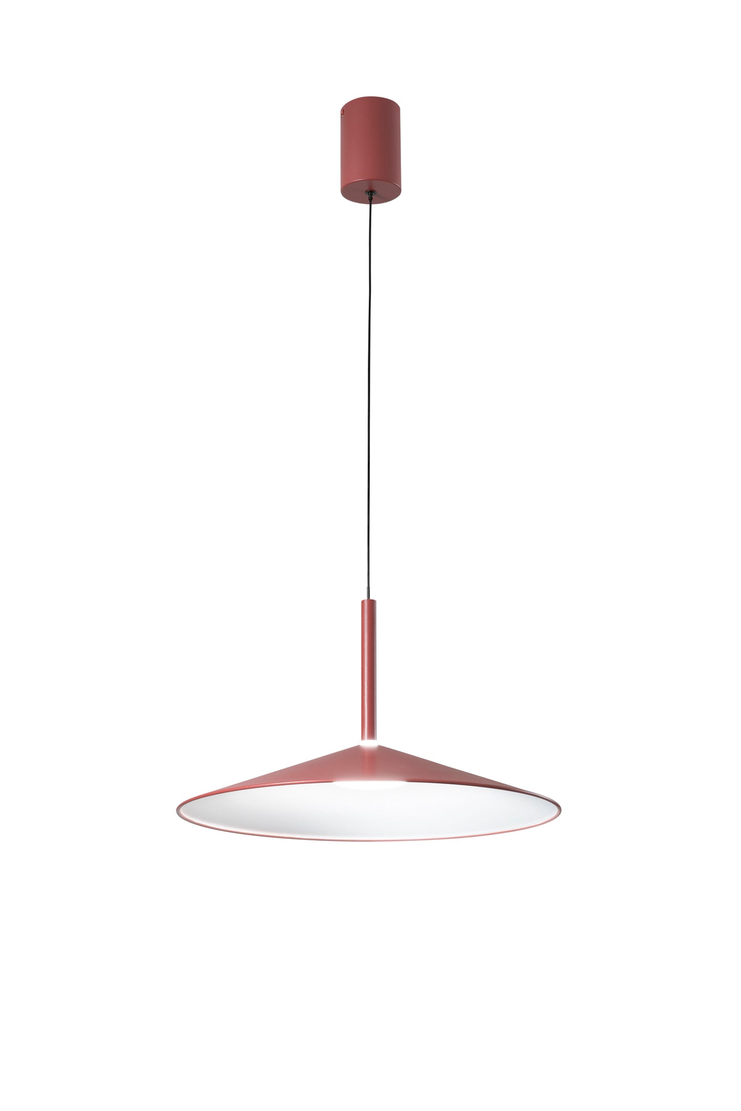 Sospensione KHAN in metallo rosso con interno bianco, CCT