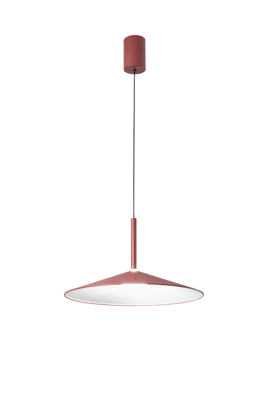 Sospensione KHAN in metallo rosso con interno bianco, CCT