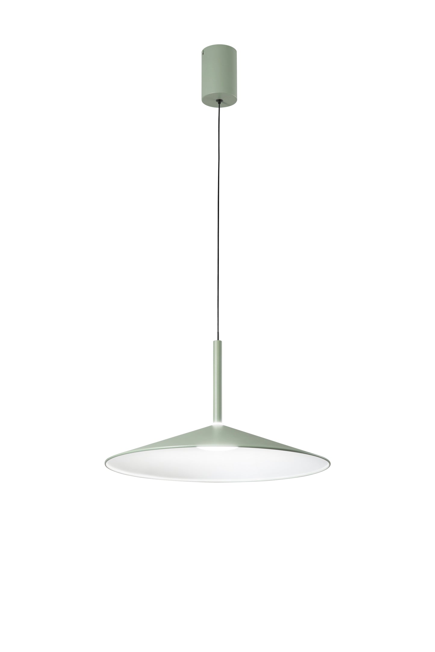Sospensione KHAN in metallo verde con interno bianco, CCT