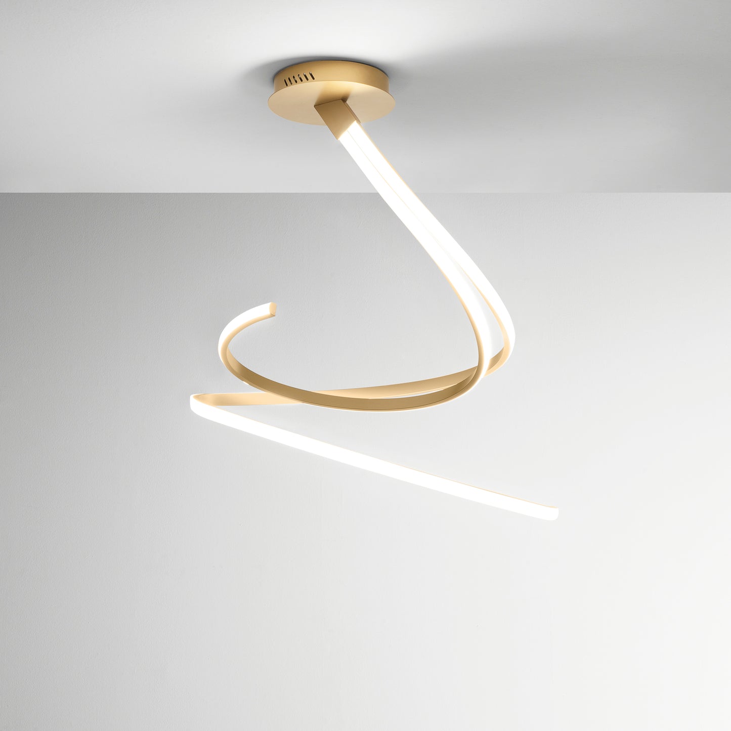 Plafoniera LED KINETIC in alluminio oro, CCT