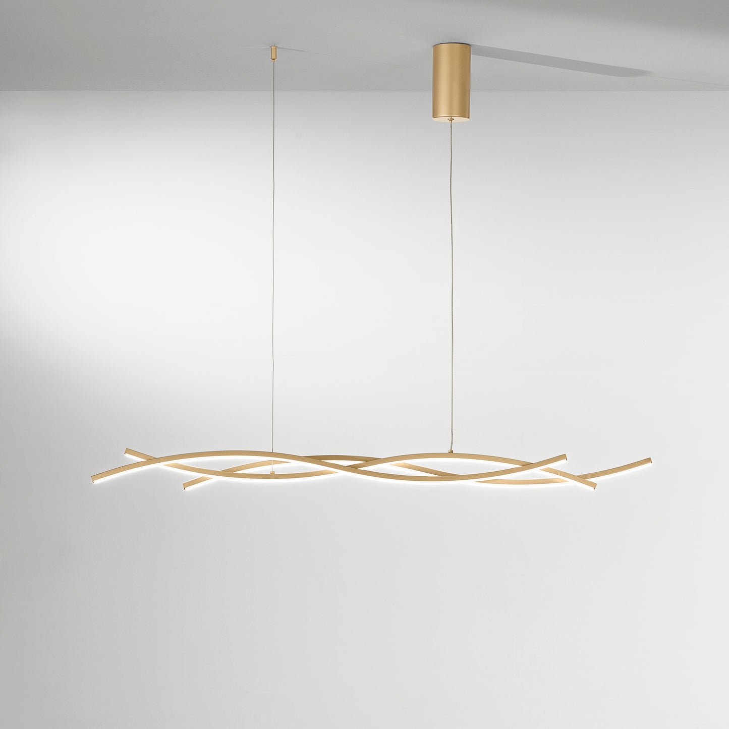 Sospensione LED KINETIC in alluminio oro, CCT