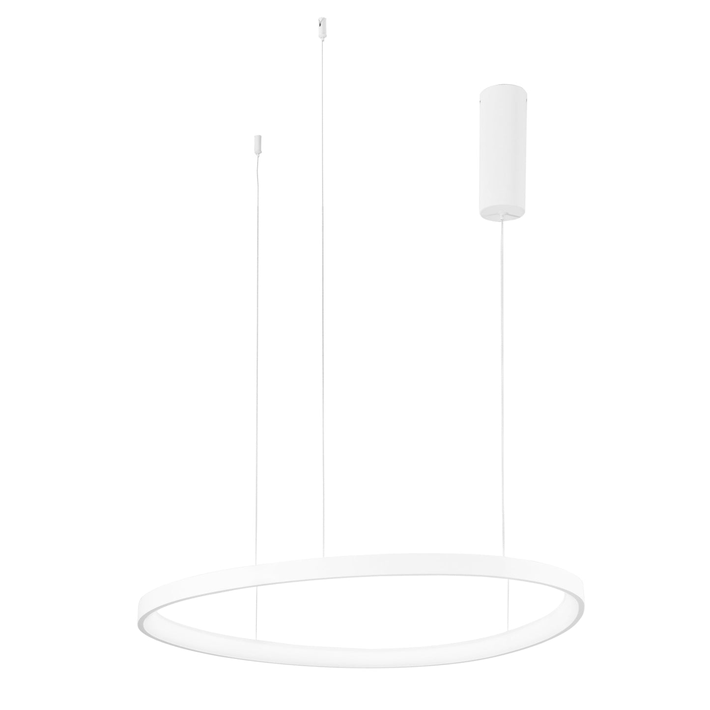 Sospensione LED KLAPTON in alluminio bianco, cavo regolabile, CCT, h150cm. Ø 85 cm.