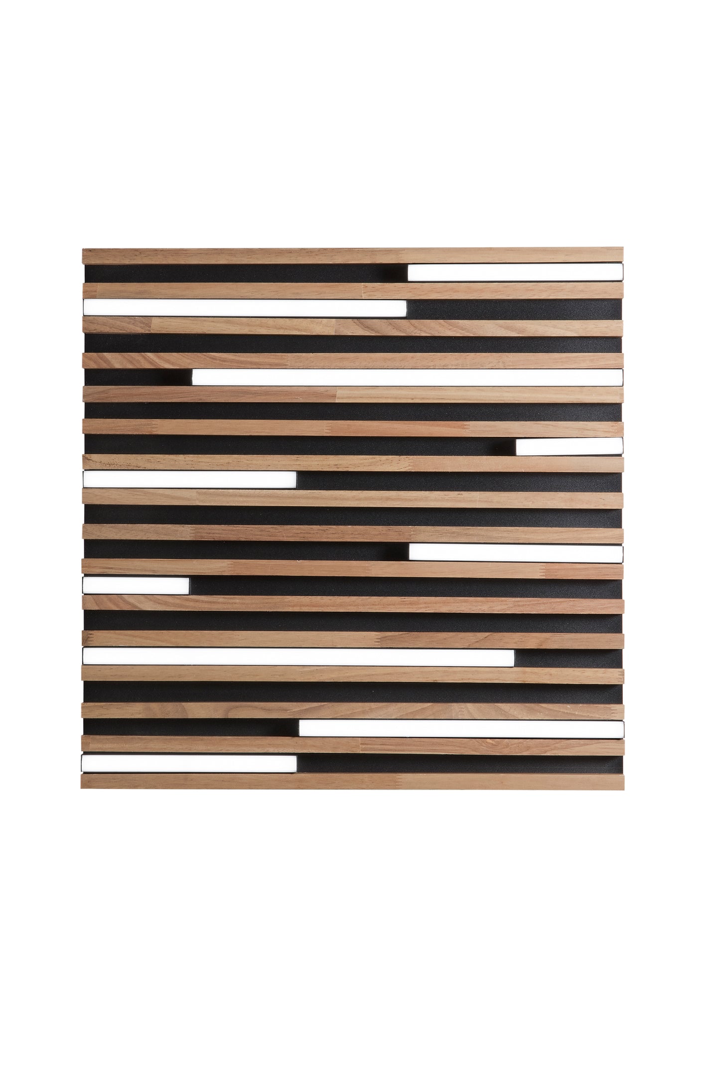 Plafoniera LED Kuma quadrata in legno rovere su metallo nero, CCT, 50cm.