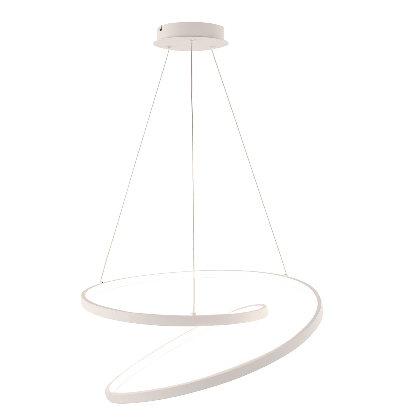 Sospensione LED LIEVE in alluminio bianco, CCT, h 130cm. Ø 40cm.