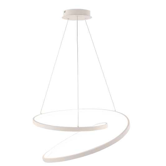 Sospensione LED LIEVE in alluminio bianco, CCT, h 130cm. Ø 40cm.