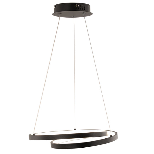 Sospensione LED LIEVE in alluminio nero, CCT, h 130cm. Ø 40cm.