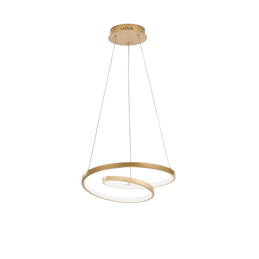 Sospensione LED LIEVE in alluminio oro, CCT, h 130cm. Ø 40cm.