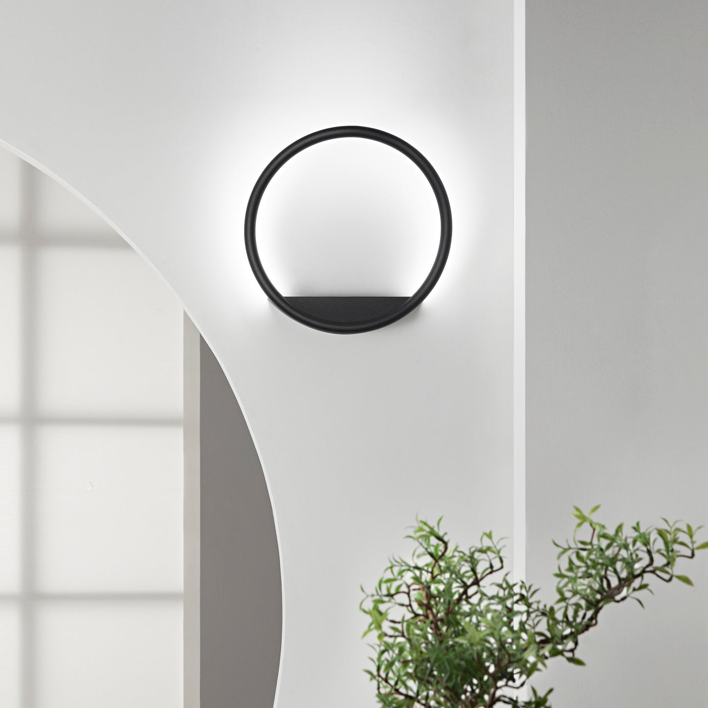 Applique LED LINGER in metallo nero, CCT, Ø 60cm.