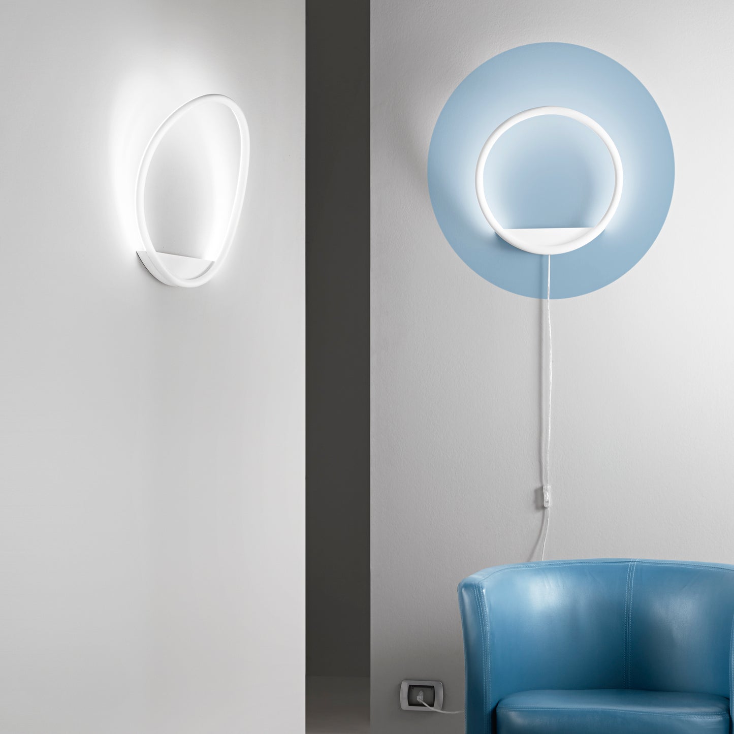 Applique LED LINGER in metallo bianco, CCT, Ø 60cm.