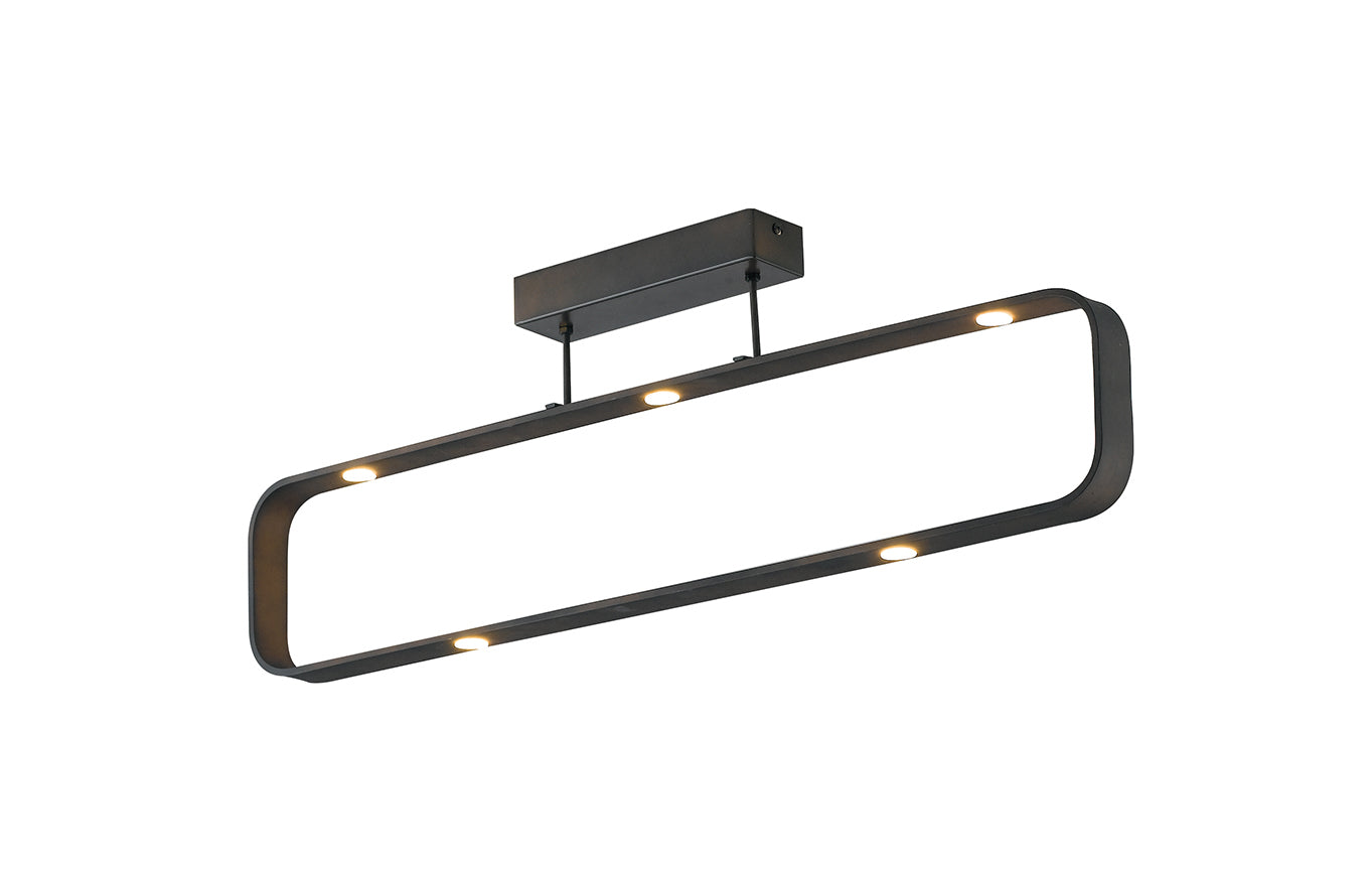 Plafoniera LED MOKA marrone dimmerabile con 7 LED, 4000K (luce naturale)