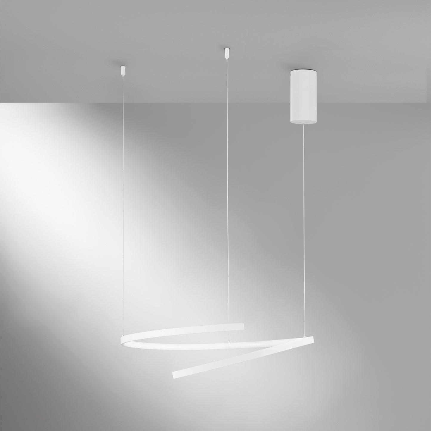Sospensione LED MOMA in metallo verniciato bianco, CCT