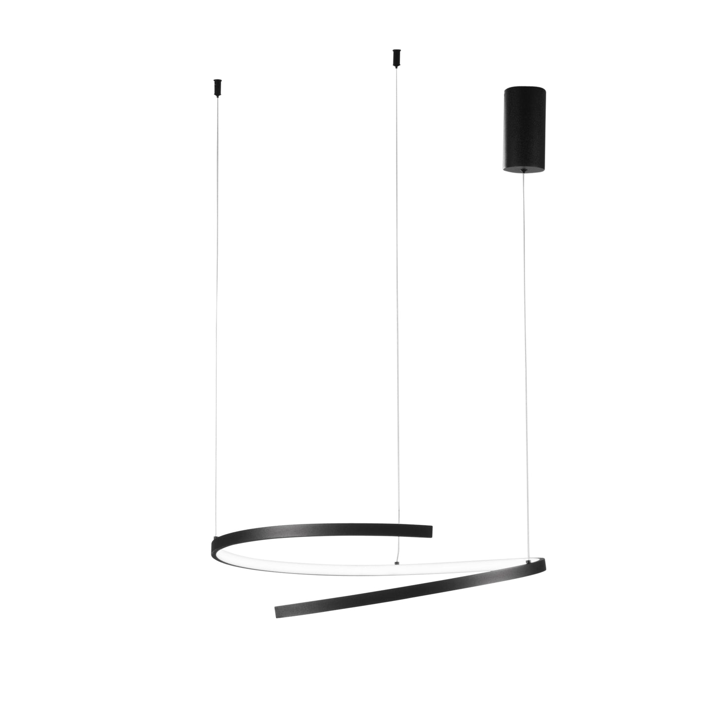 Sospensione LED MOMA in metallo verniciato nero, CCT