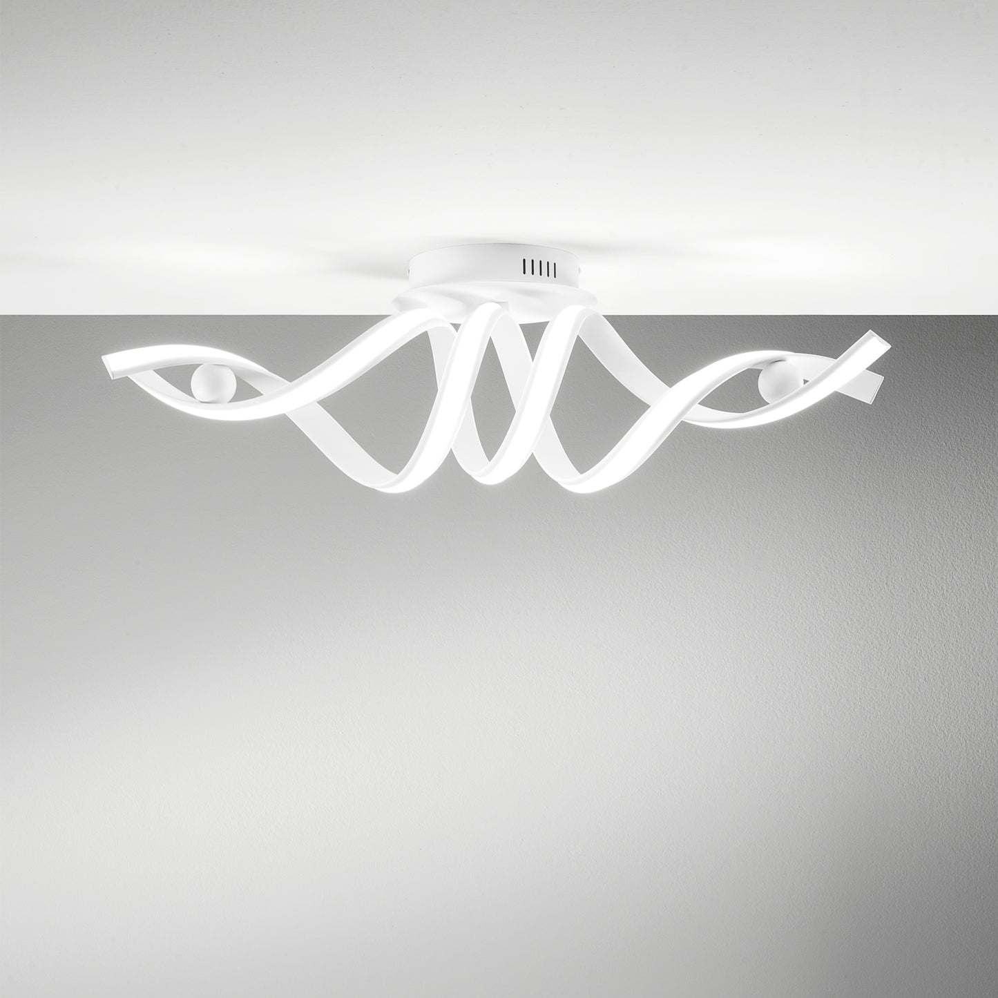 Plafoniera LED MYSTRAL in alluminio bianco, diffusore in silicone CCT