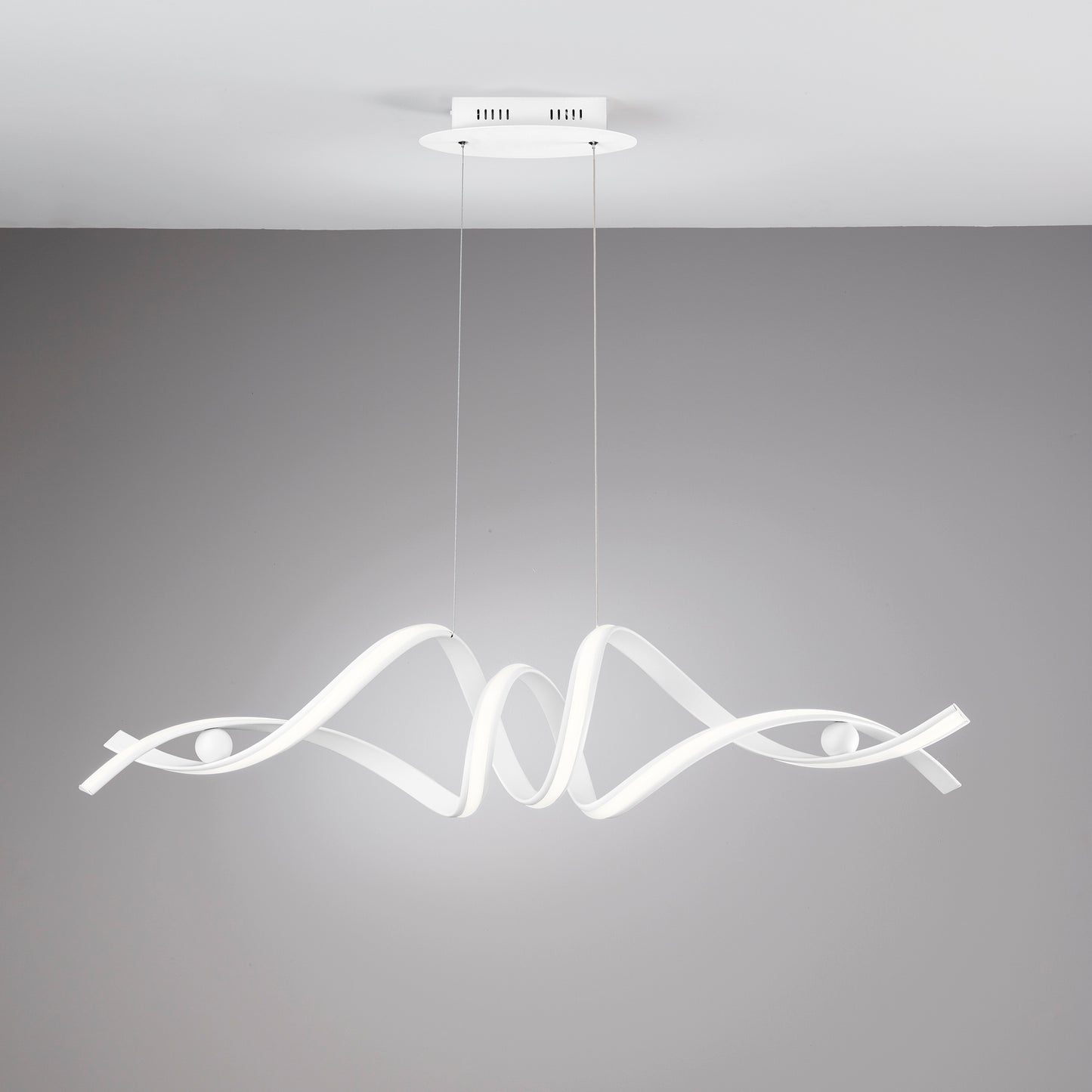 Sospensione LED MYSTRAL in alluminio bianco, diffusore in silicone CCT