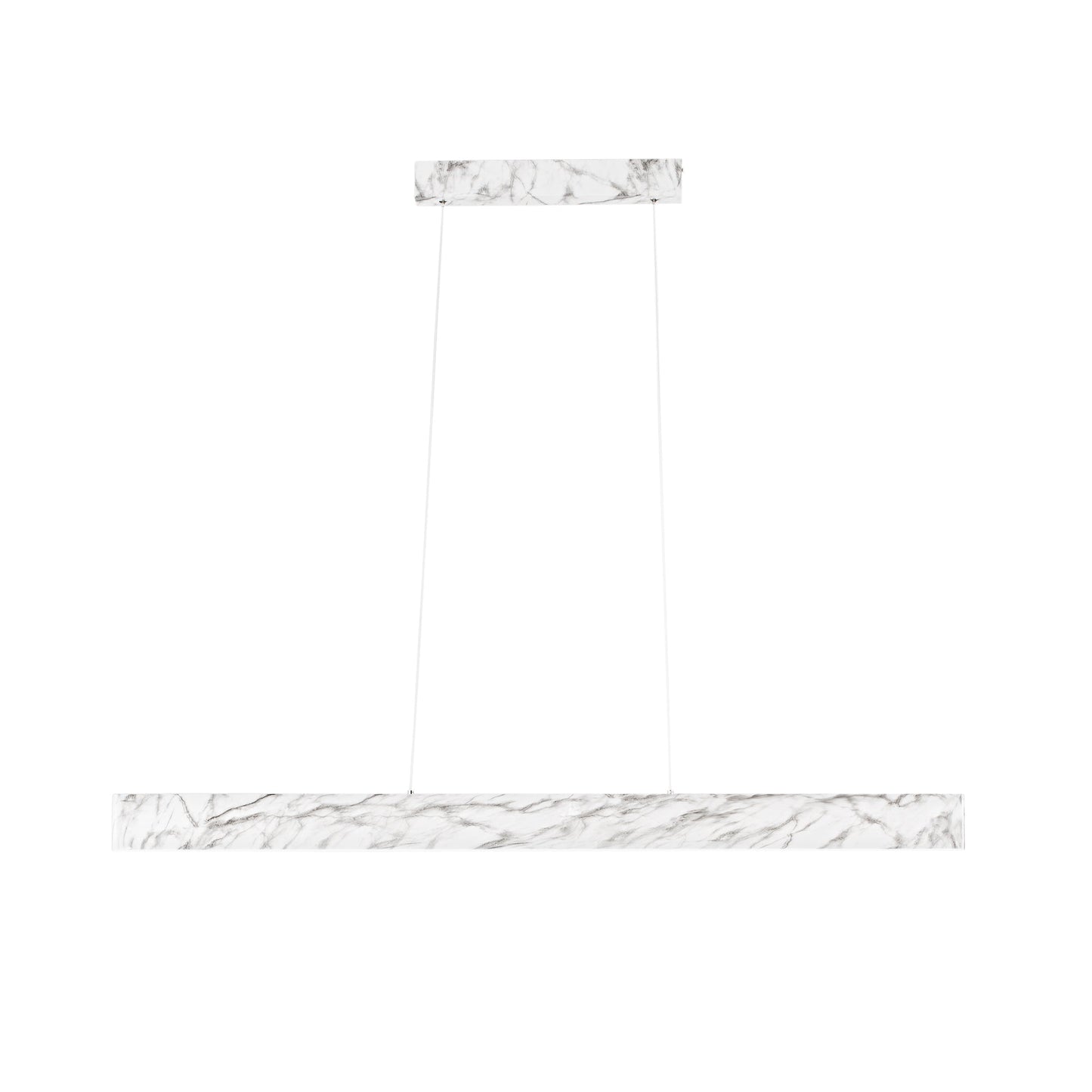 Sospensione lineare LED NAVEL in metallo effetto marmo con CCT 120 cm.