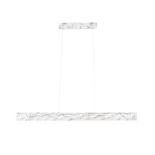 Sospensione lineare LED NAVEL in metallo effetto marmo con CCT 120 cm.