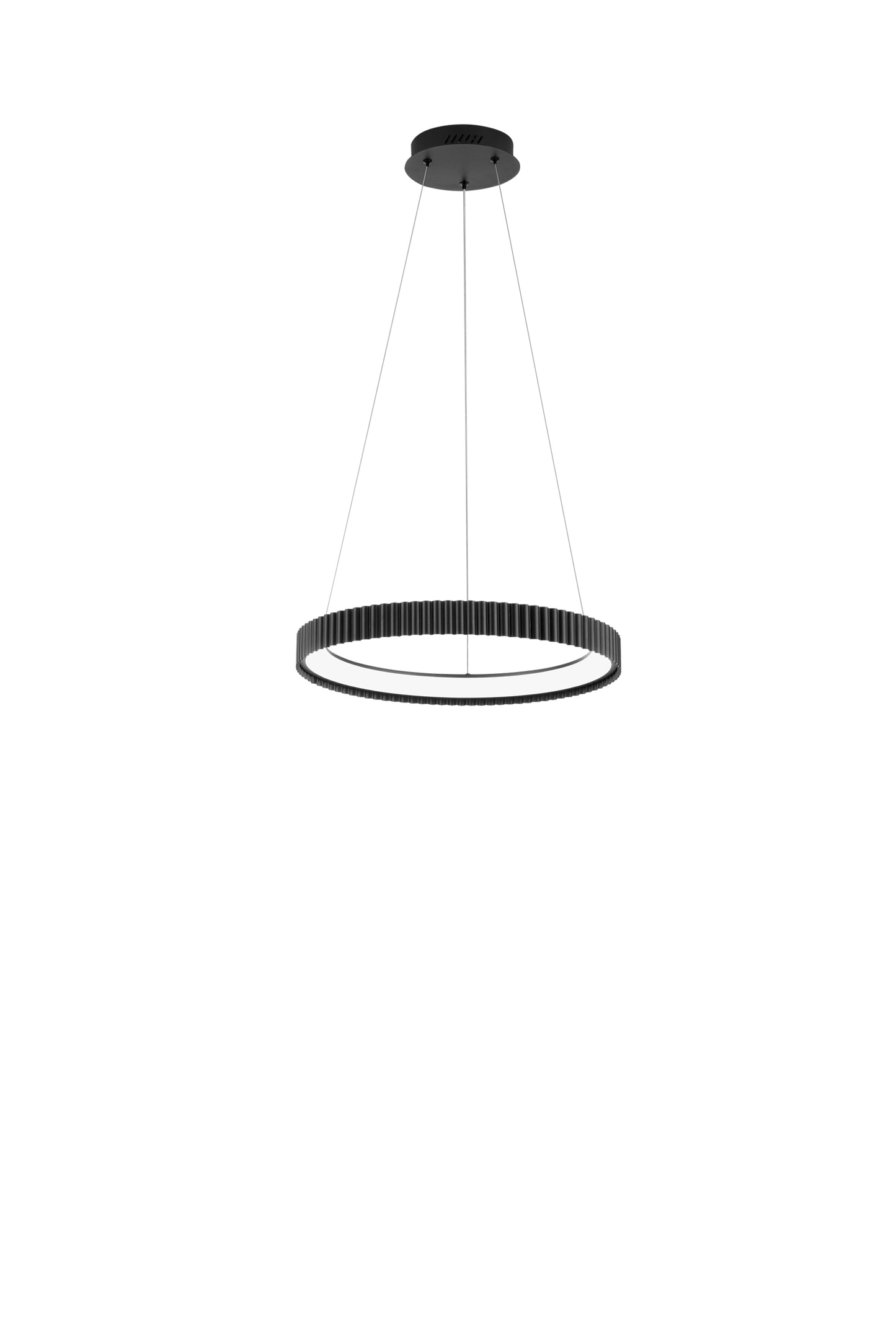 Sospensione LED NIKE nera in metallo, CCT, Ø 49cm.