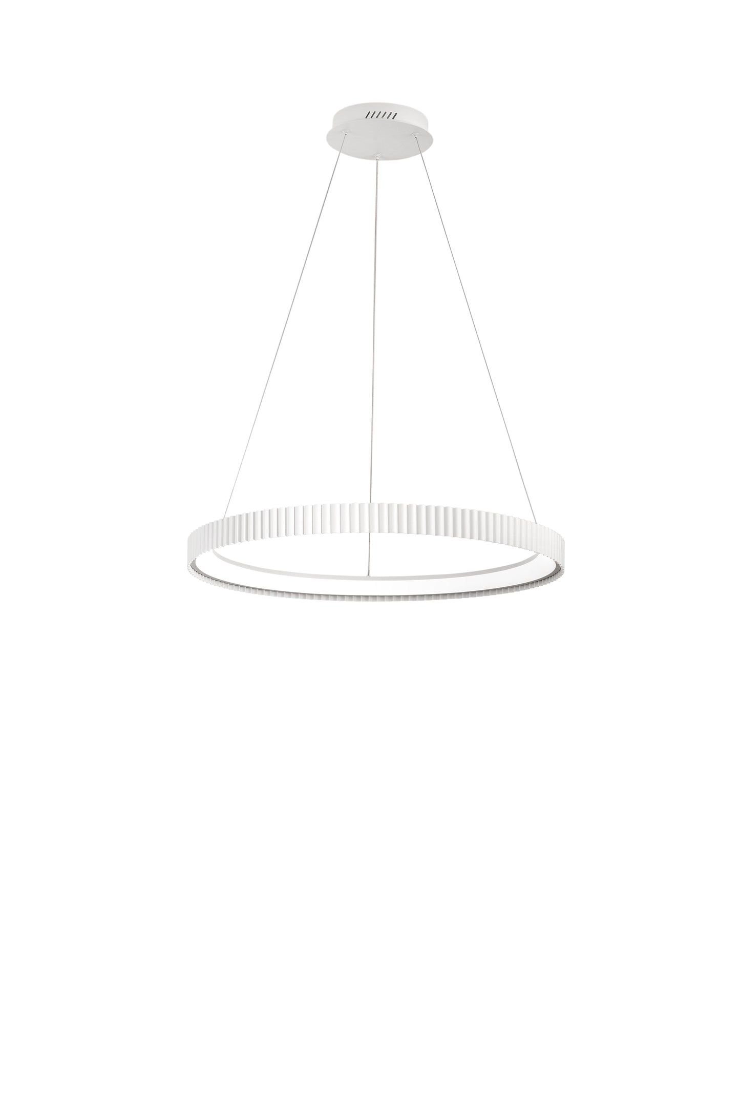 Sospensione LED NIKE bianca in metallo, CCT, Ø 68,5cm.