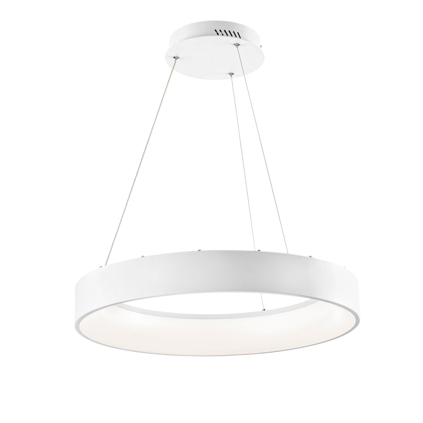 Sospensione LED NOAH bianca in alluminio, CCT Ø 60 cm.