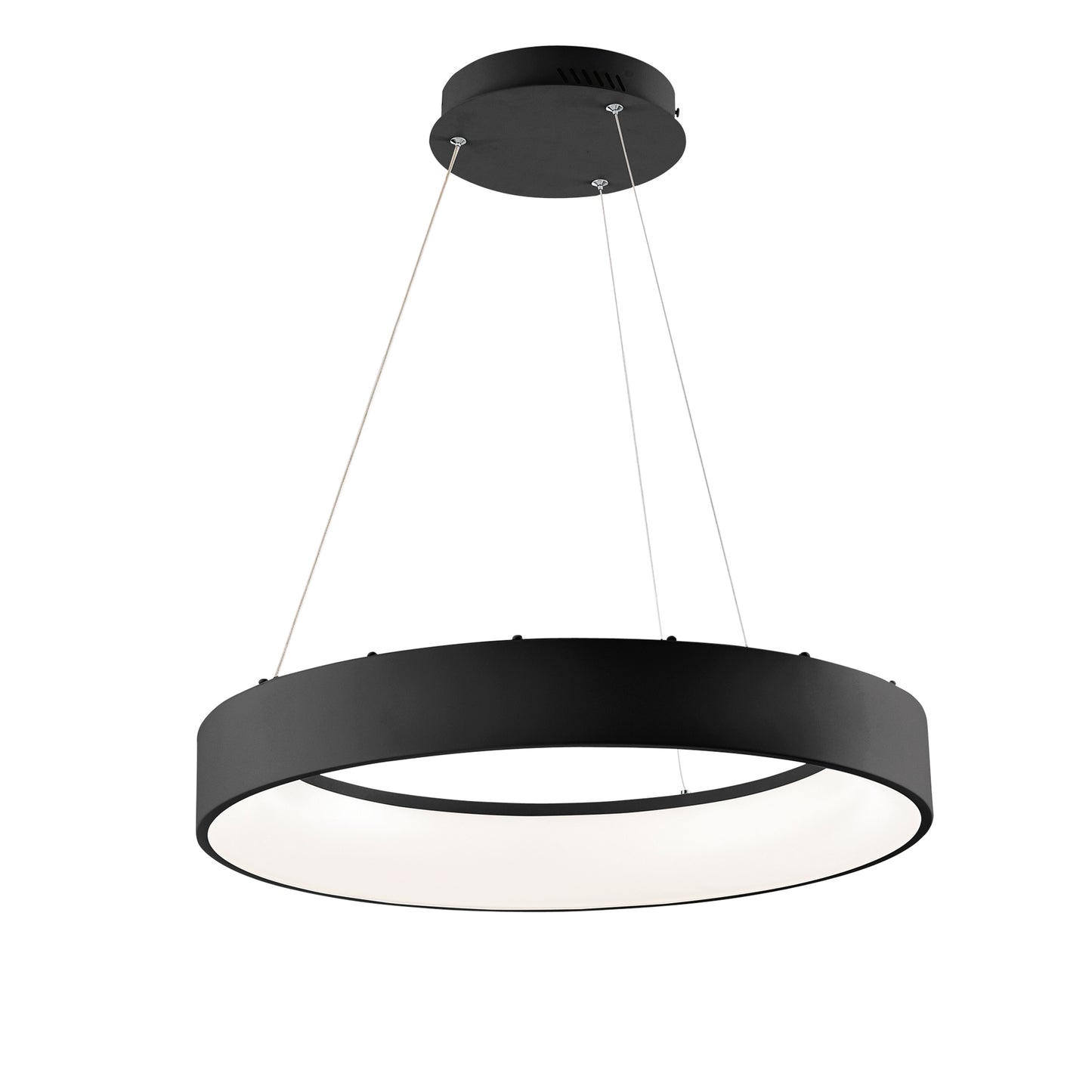 Sospensione LED NOAH nera in alluminio, CCT Ø 60 cm.