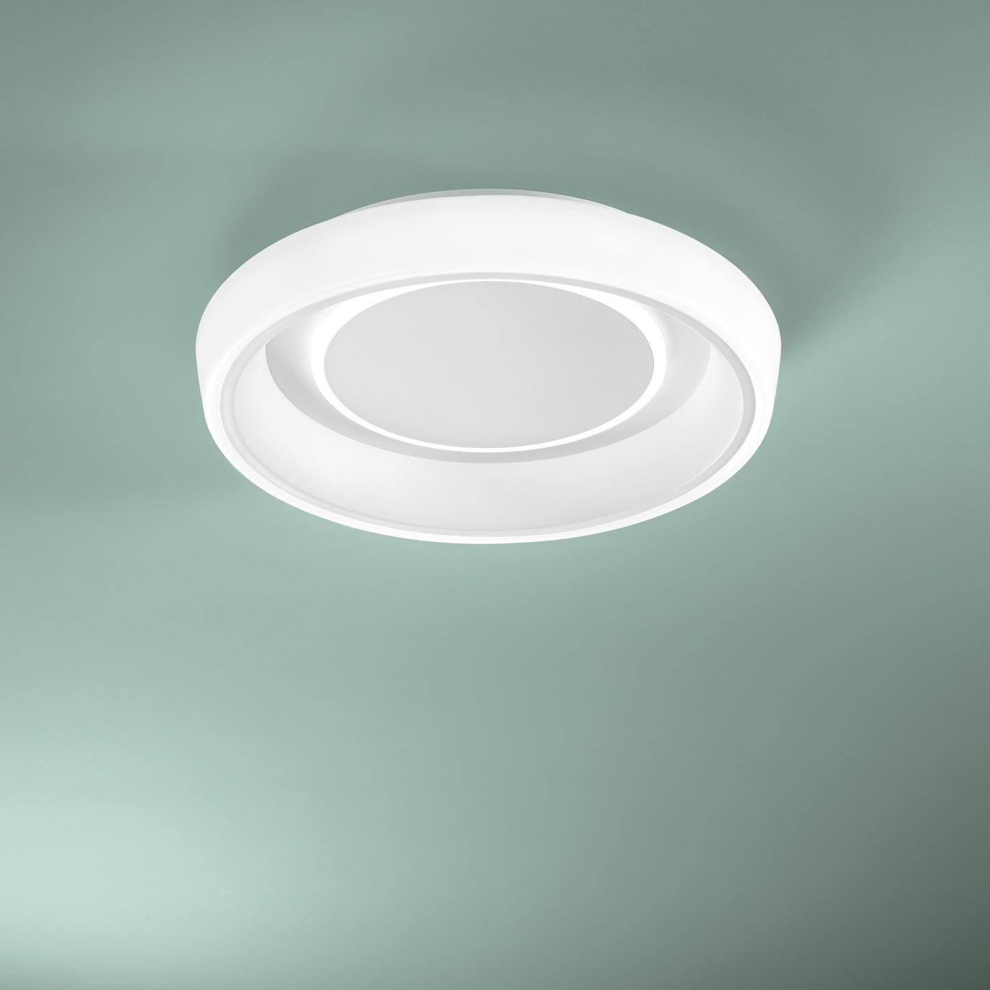 Plafoniera LED NURAX rotonda in alluminio bianco, CCT, Ø 49,5cm.