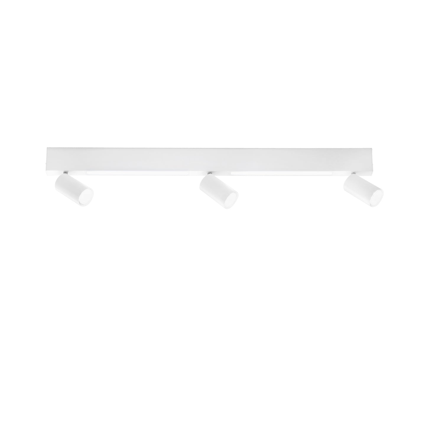 Plafone LED ORIENTED in metallo bianco con 3 faretti e 2 striscia LED, CCT, 90 cm.