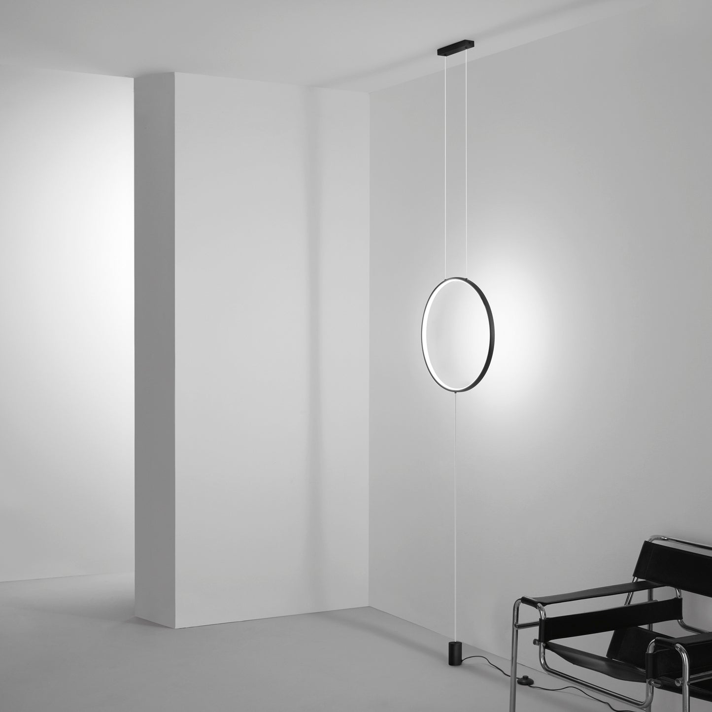 Piantana a sopensione LED PORTAL in metallo nero, CCT