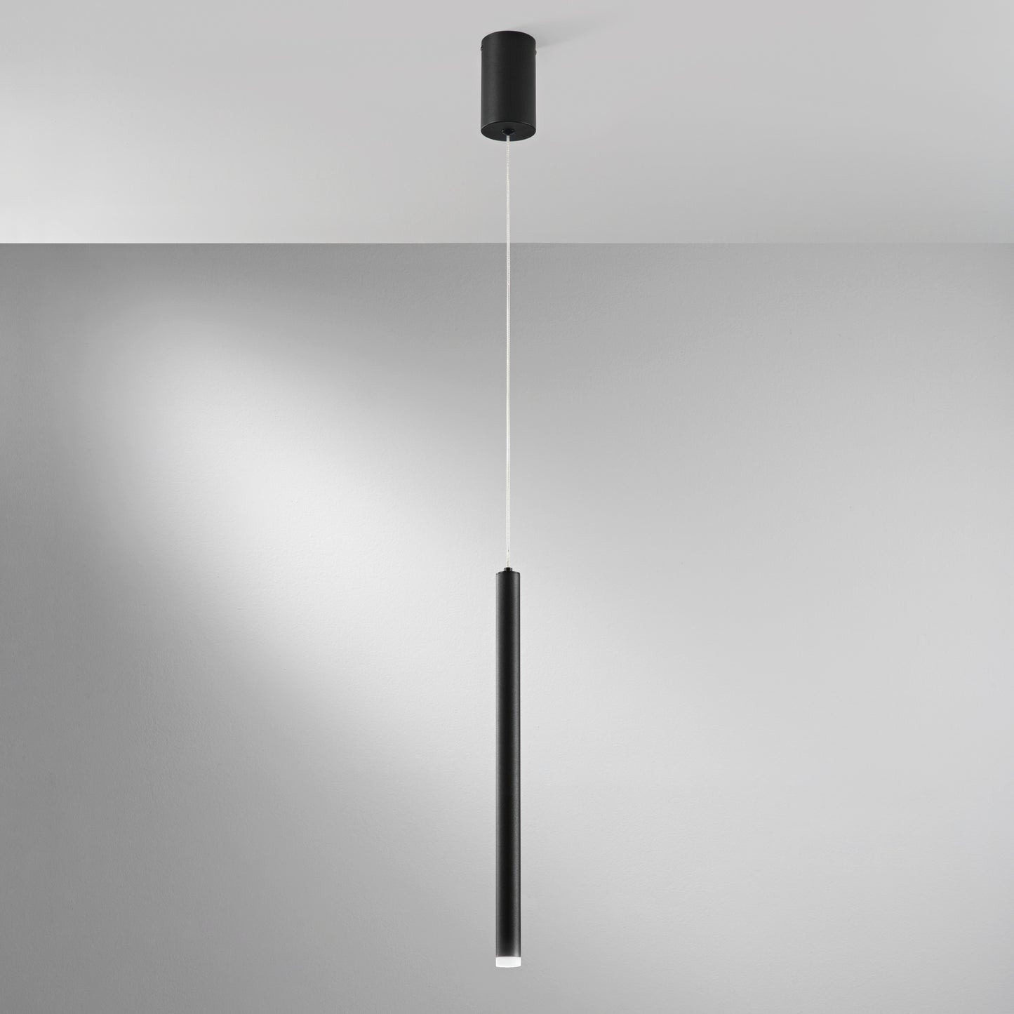 Sospensione LED PYPE in metallo nero 1 punto luce, CCT