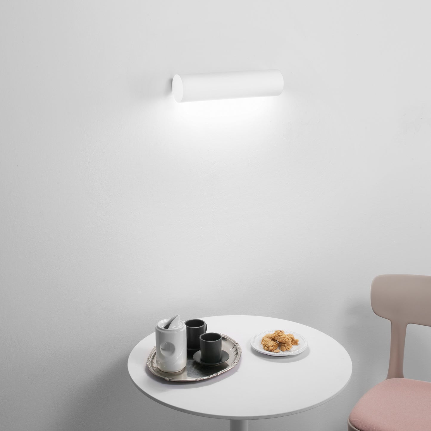 Applique LED ROLLER in gesso bianco, CCT