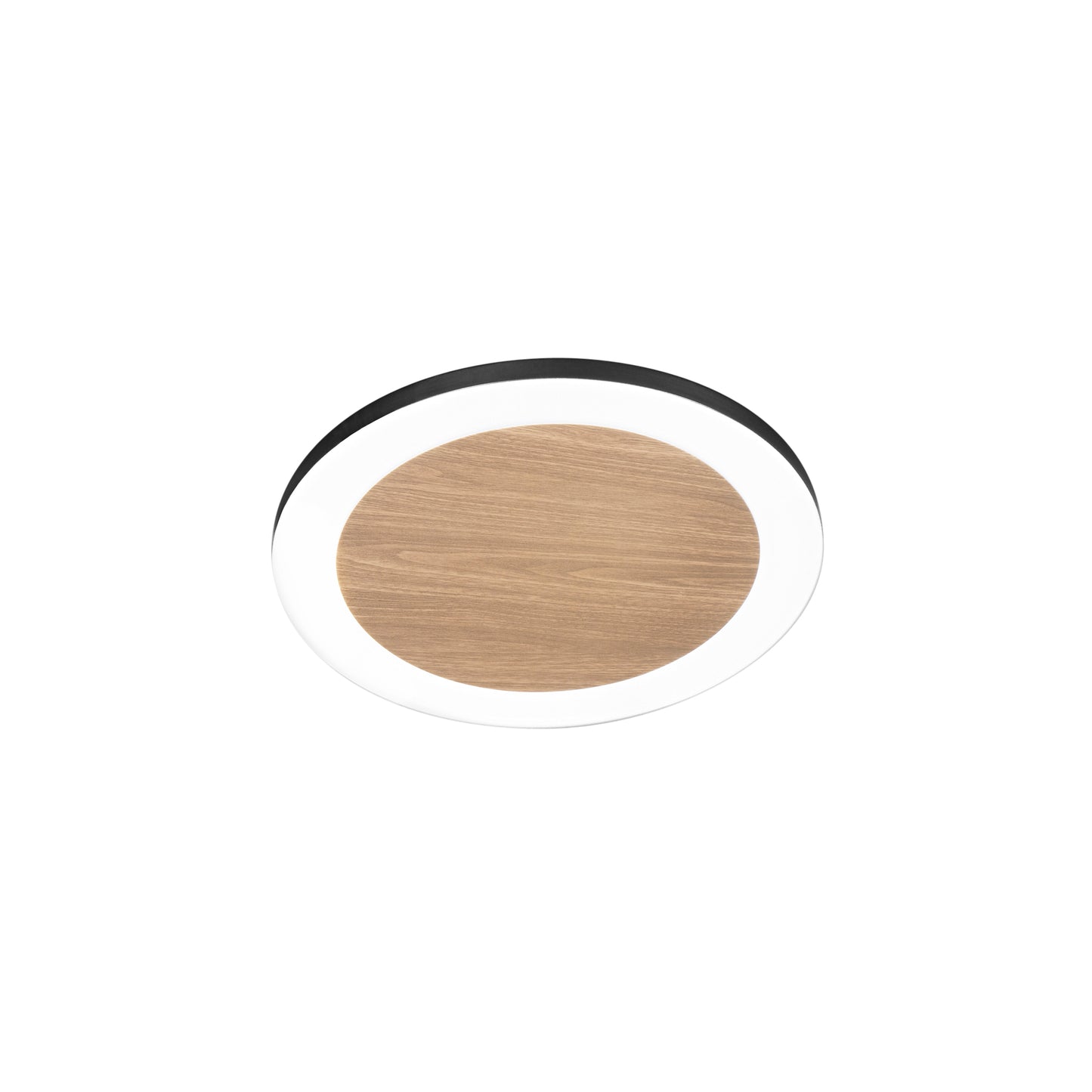 Plafoniera LED SAMSARA in metallo nero con centro effetto legno, CCT