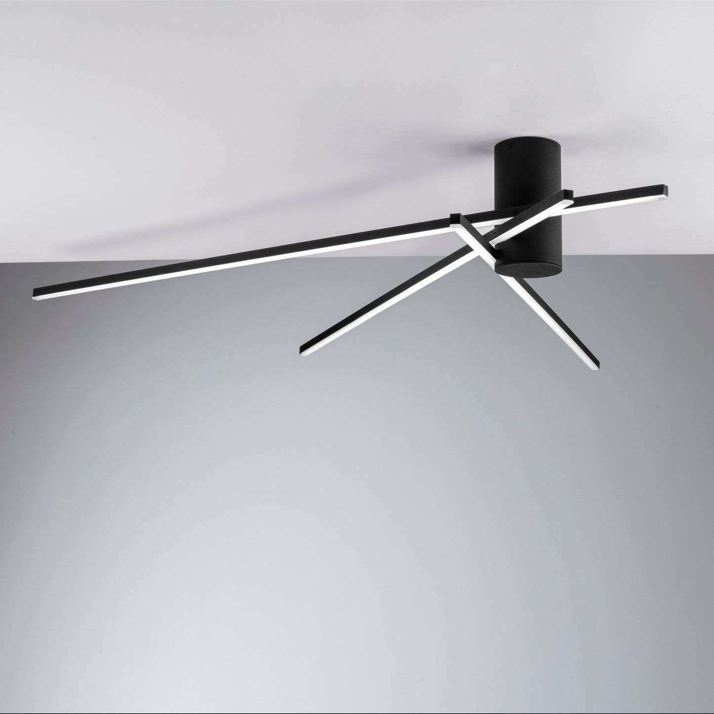 Plafoniera LED SHANGHAI 3 punti luce in alluminio nero 3000K (Luce calda)