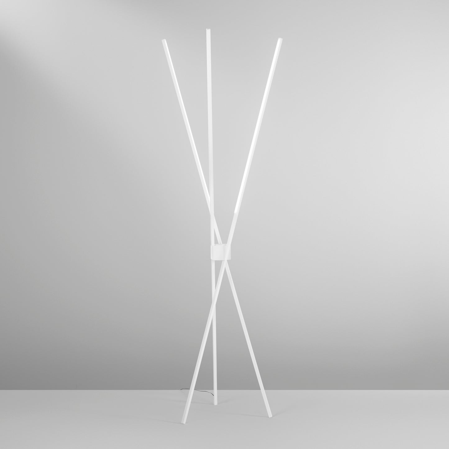 Piantana LED SHANGHAI 3 punti luce in alluminio bianco, CCT