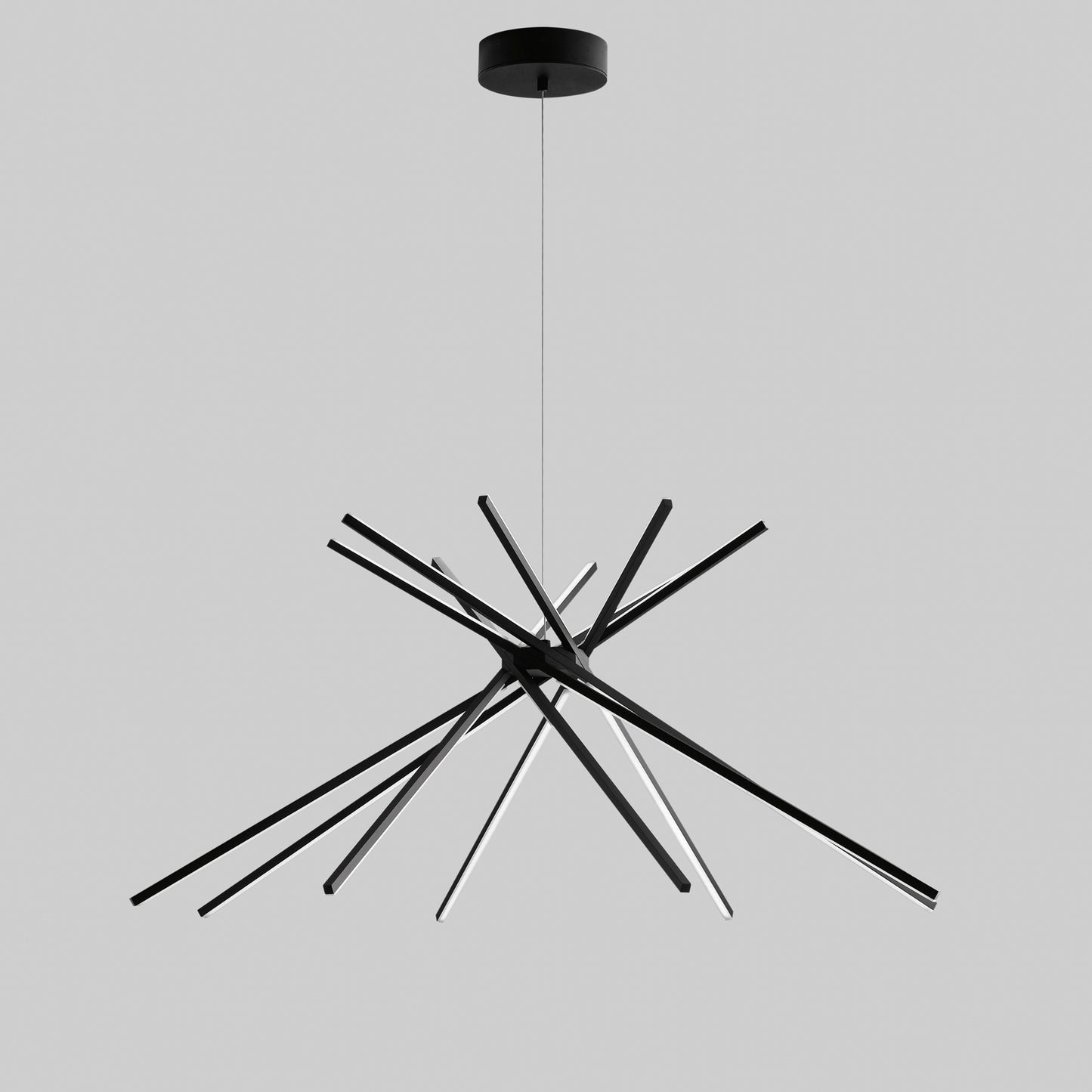 Sospensione SHANGHAI 8 punti luce in alluminio nero 3000K (Luce calda)