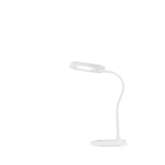Lampada da lettura orientabile LED DARWIN in metallo bianco con touch e dimmer