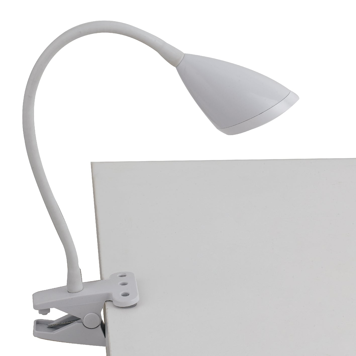 Lampada da letturaorientabile LED HEGEL bianca con pinza di fissaggio 4000K (luce naturale)