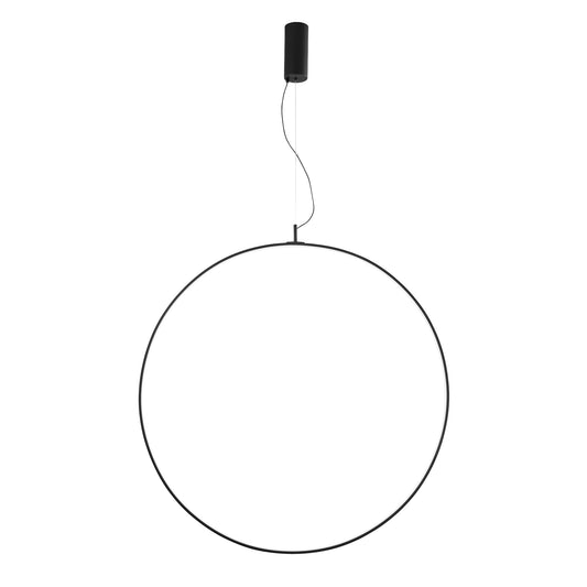 Sospensione LED TOORX in alluminio nero, CCT, Ø 100 cm.