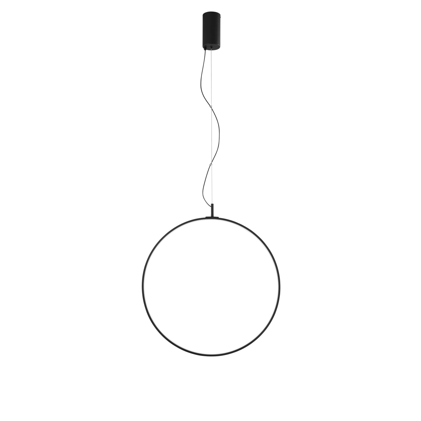 Sospensione LED TOORX in alluminio nero, CCT, Ø 60 cm.
