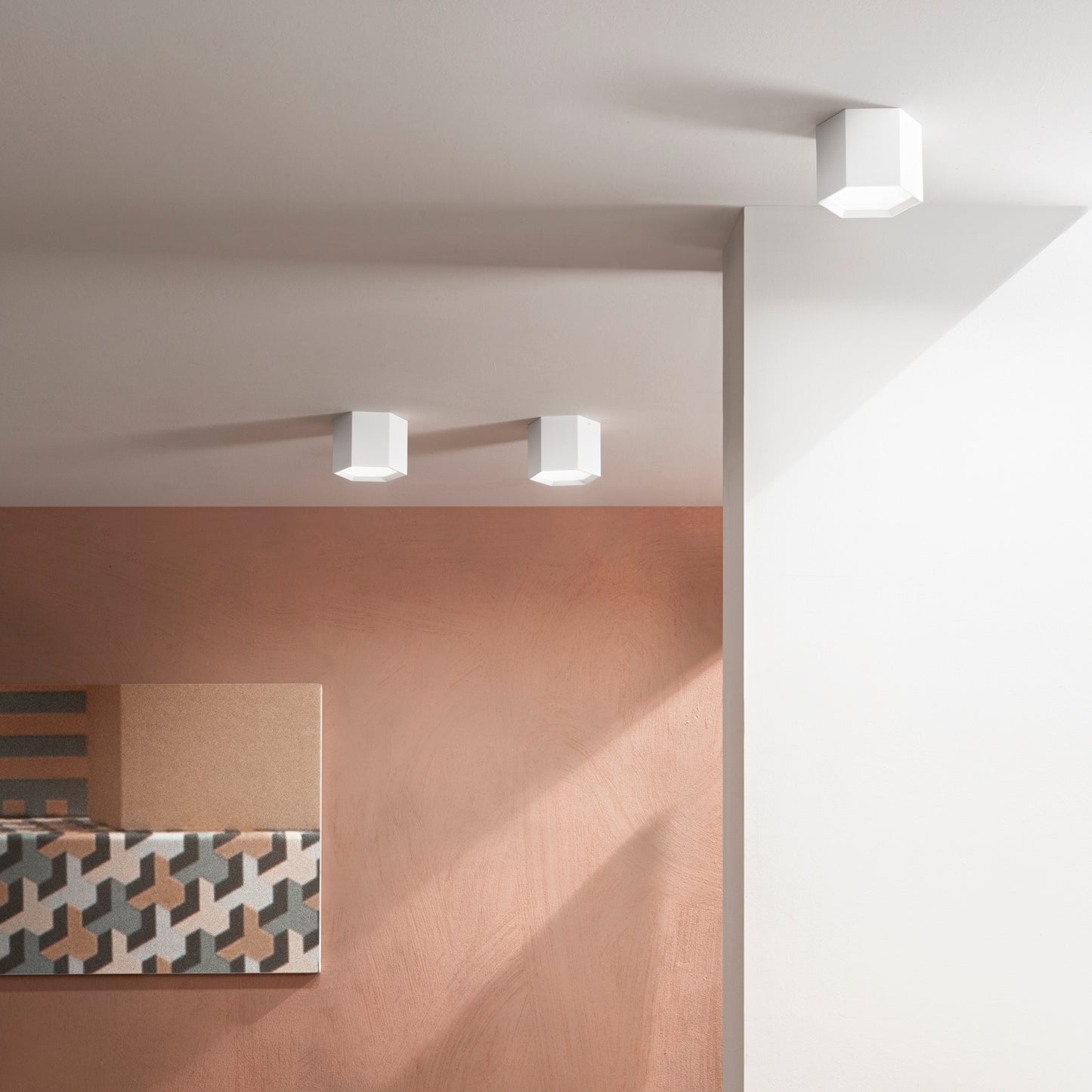 Plafoniera LED VORTEX in gesso bianco verniciabile, CCT