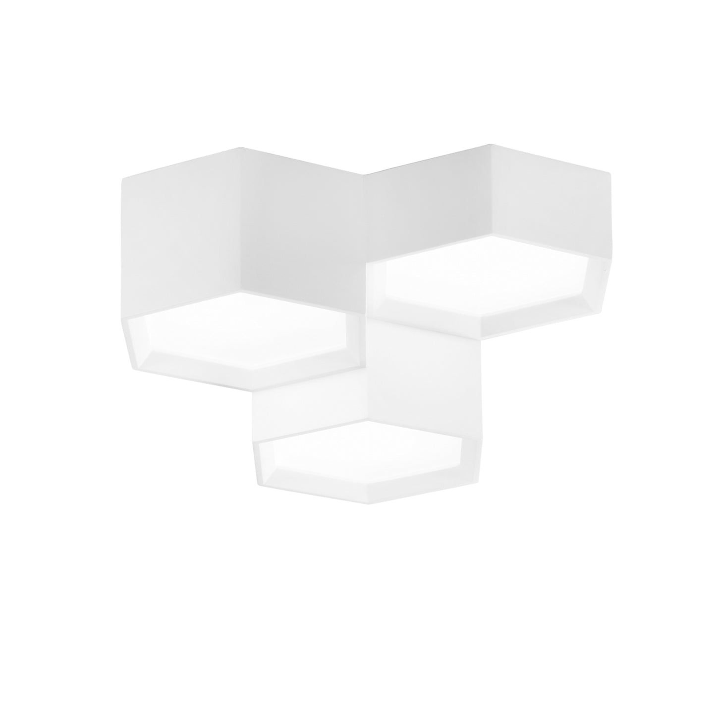 Plafoniera LED VORTEX in gesso bianco verniciabile, 3 punti luce, CCT