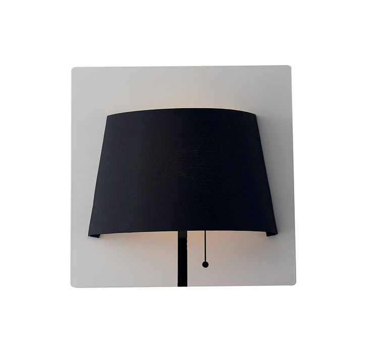 Applique LED WHAROL in metallo nero e paralume bianco 4000K (luce naturale)